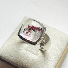 Load image into Gallery viewer, Strawberry Hematoid Quartz Square Dome Ring - US 8
