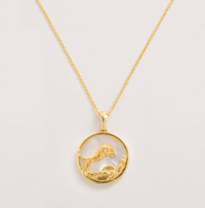 Freya Rose Mother of Pearl Zodiac Necklace
