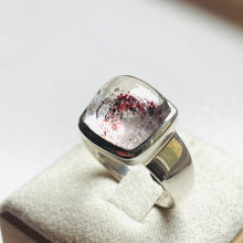 Load image into Gallery viewer, Strawberry Hematoid Quartz Square Dome Ring - US 8
