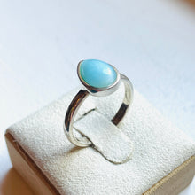 Load image into Gallery viewer, Larimar Small Teardrop Ring - US 8
