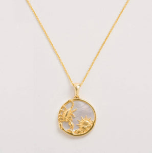 Freya Rose Mother of Pearl Zodiac Necklace
