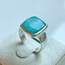 Load image into Gallery viewer, Amazonite Small Square Ring - US 5.5
