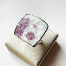 Load image into Gallery viewer, Pink Tourmaline Square Statement Ring - US 7
