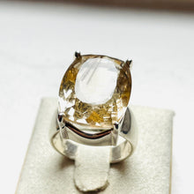 Load image into Gallery viewer, Rutilated Quartz Medium Cushion Cut Four-Prong Setting Ring #1 - US 7
