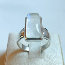 Load image into Gallery viewer, Rainbow Moonstone Medium Rectangle Ring - US 8
