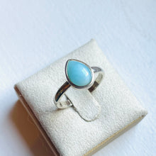 Load image into Gallery viewer, Larimar Small Teardrop Ring - US 8
