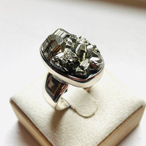 Pyrite Rough Statement Ring - US 9.5