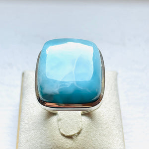 Larimar Large Square Ring - US 8.5