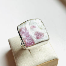 Load image into Gallery viewer, Pink Tourmaline Square Statement Ring - US 7
