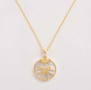 Freya Rose Mother of Pearl Zodiac Necklace
