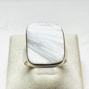 Scolecite Rough Rectangle Ring - US 8