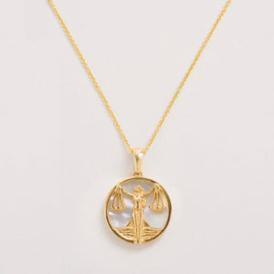 Freya Rose Mother of Pearl Zodiac Necklace