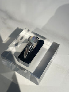Moonstone Small Bezel-Set Ring #1 - US 8.5