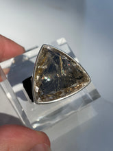 Load image into Gallery viewer, Rutilated Quartz Pyramid Statement Ring - US 7.5
