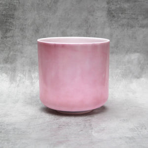 8" C#+35 Pink Ocean Gold Morph Crystal Tones Singing Bowl (115442)
