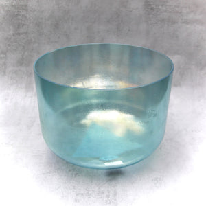 12" D#+45 Apophyllite, Aqua Aura Marine Gold Morph Crystal Tones Alchemy Bowl (88742)