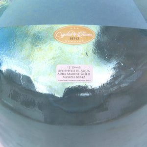 12" D#+45 Apophyllite, Aqua Aura Marine Gold Morph Crystal Tones Alchemy Bowl (88742)
