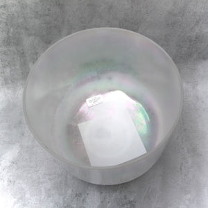 10" A+25 Great Salt Lake Salt, Platinum Crystal Tones Alchemy Singing Bowl (100945)