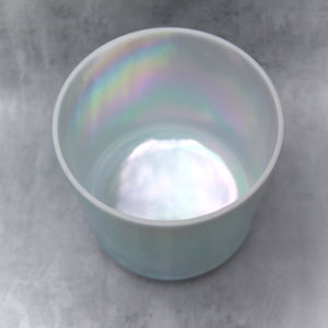 7" F#+40 Ocean Gold, platinum (inside) Crystal Tones Alchemy Singing Bowl (112678) SOLD