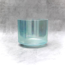 Load image into Gallery viewer, 8&quot; D+30 Dead Sea Salt, Aqua Aura Gold, Platinum (inside) Crystal Tones Alchemy Singing Bowl (112209) SOLD
