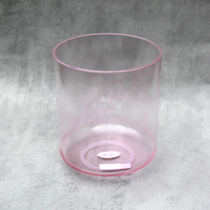 8" D#+30 Pink Aura Gold Tall Crystal Tones Alchemy Singing Bowl (117375)