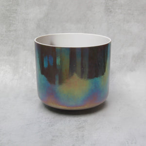 9" A#-30 Charcoal, Platinum Morph, Limited Edition Fire Element Crystal Tones Alchemy Singing Bowl (87724) SOLD