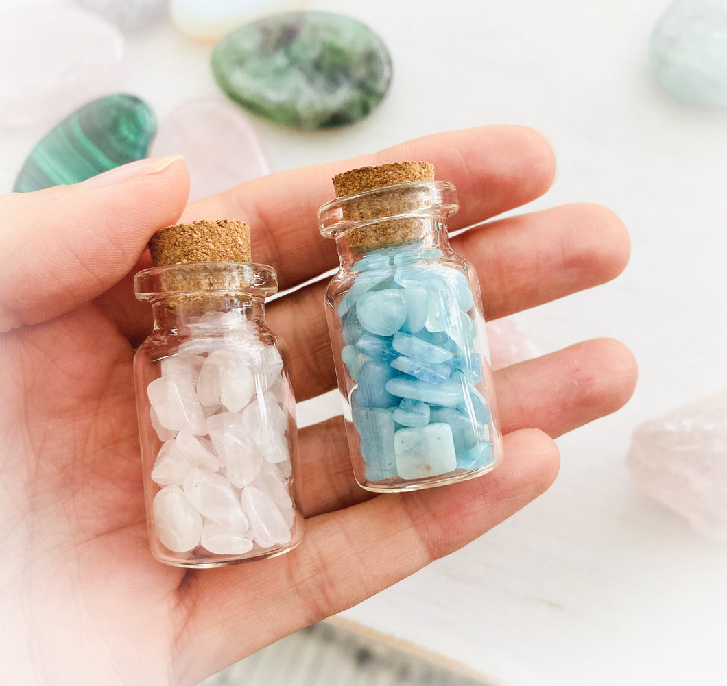 Mini Crystal Cork Bottles