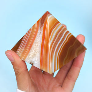 Carnelian Fire Agate Pyramid