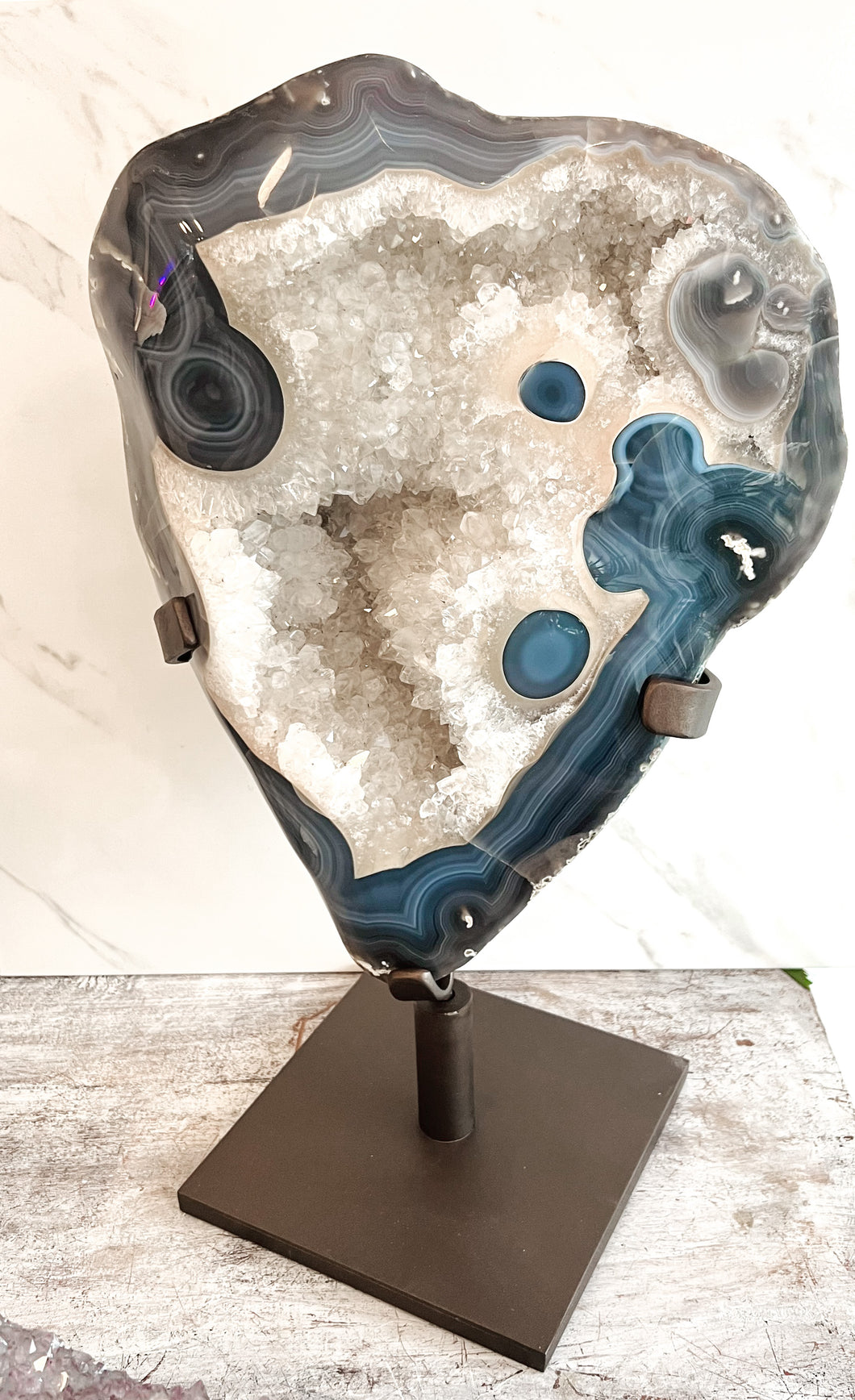 Blue Lace Agate & Quartz XL Stand