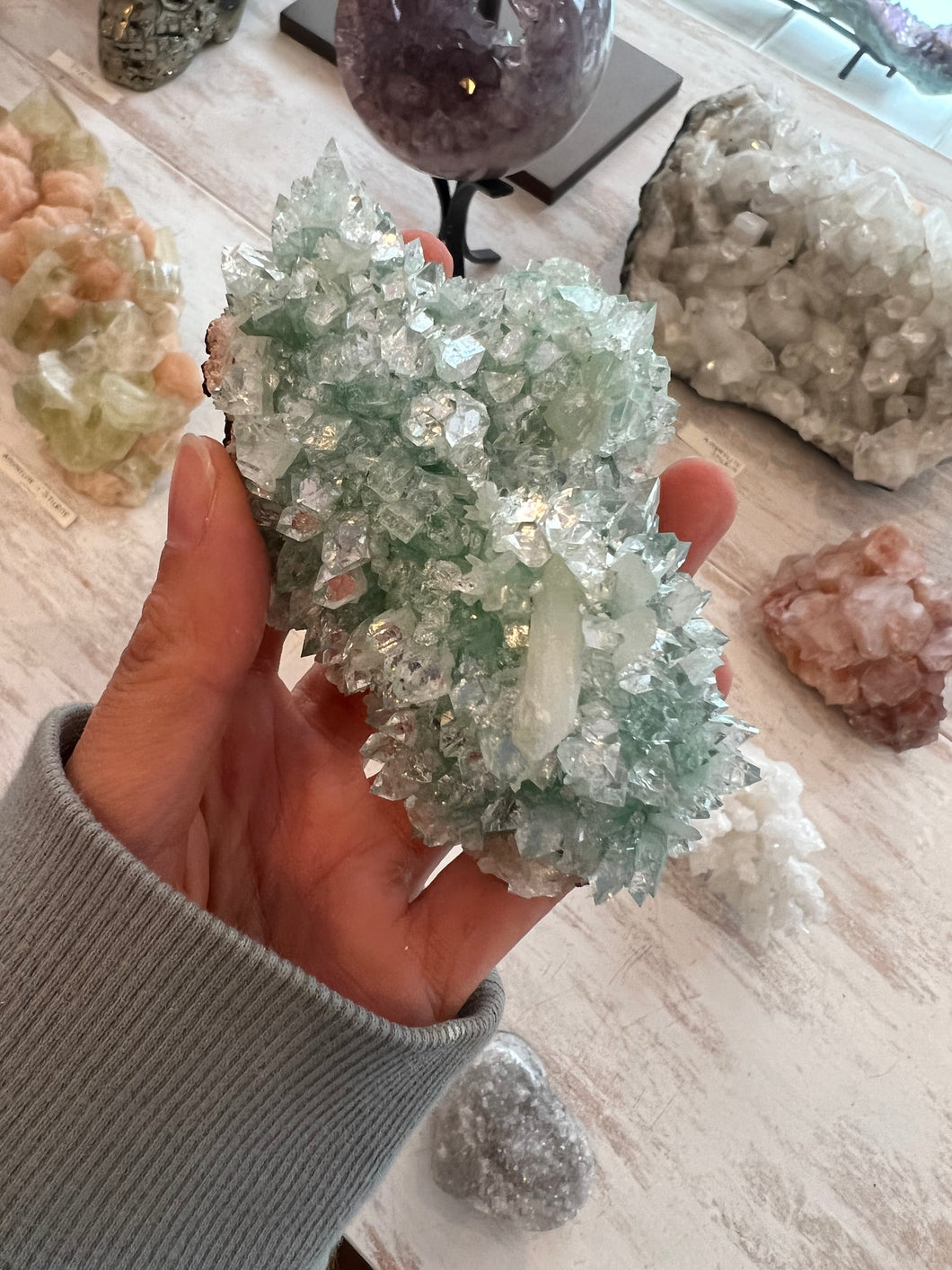 Apophyllite Cluster with Stilbite Rare