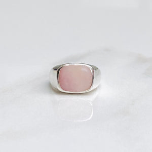 Pink Opal Signet Ring