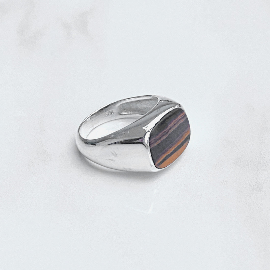 Tigers Eye Signet Ring