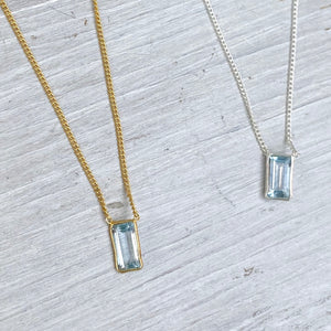 Aquamarine Skyla Necklace (Sterling Silver)