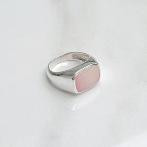 Pink Opal Signet Ring