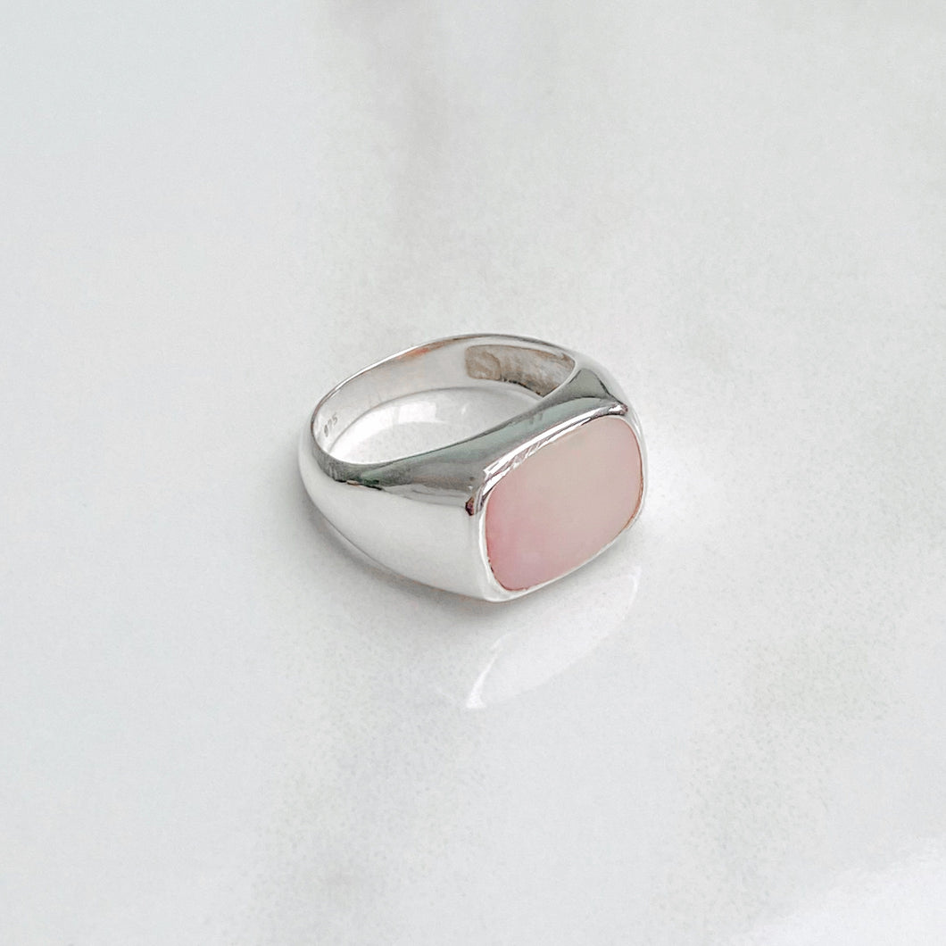 Pink Opal Signet Ring