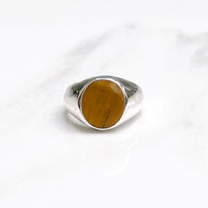 Tigers Eye Signet Ring