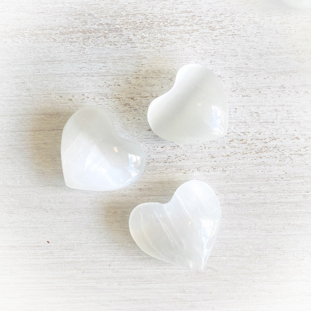 White Selenite Heart (small)