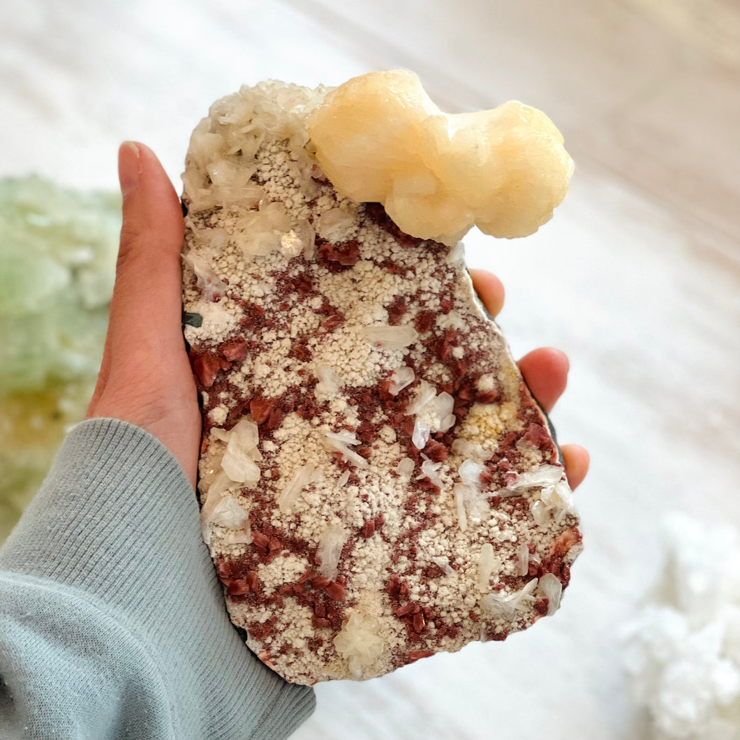 Red Heulandite with Stilbite
