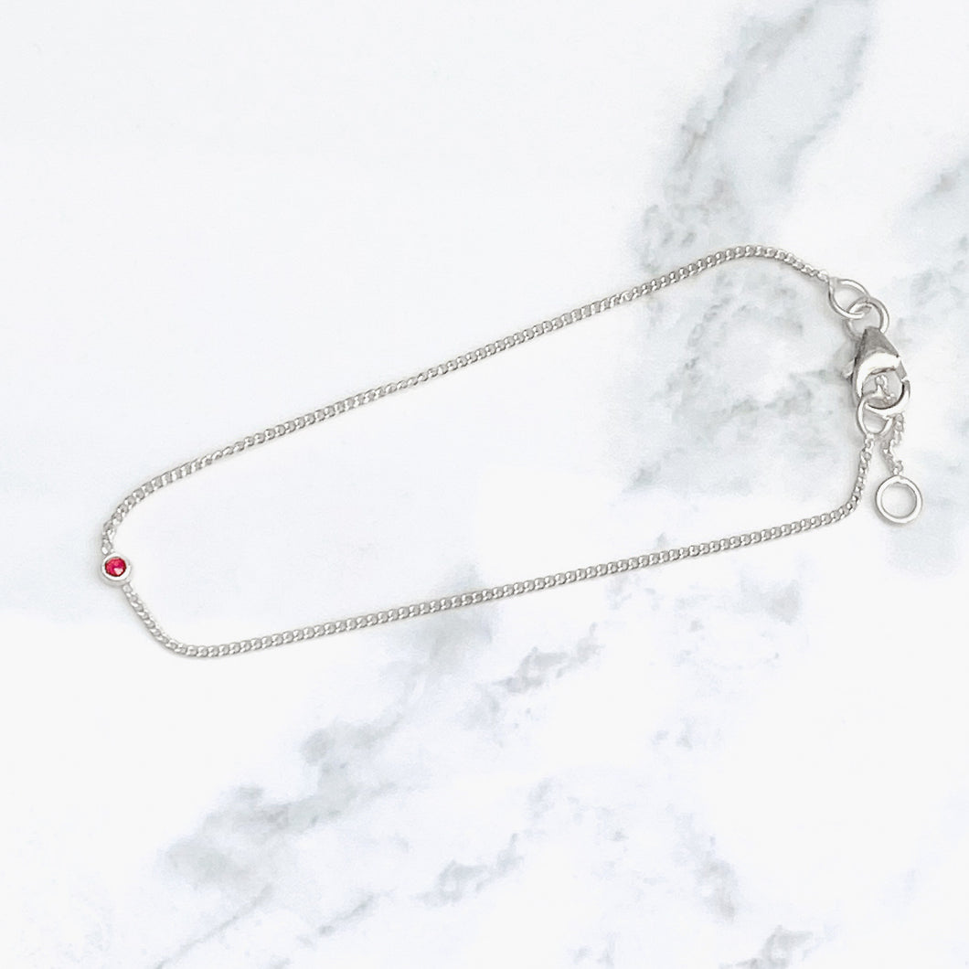 Silver Birthstone Bracelet